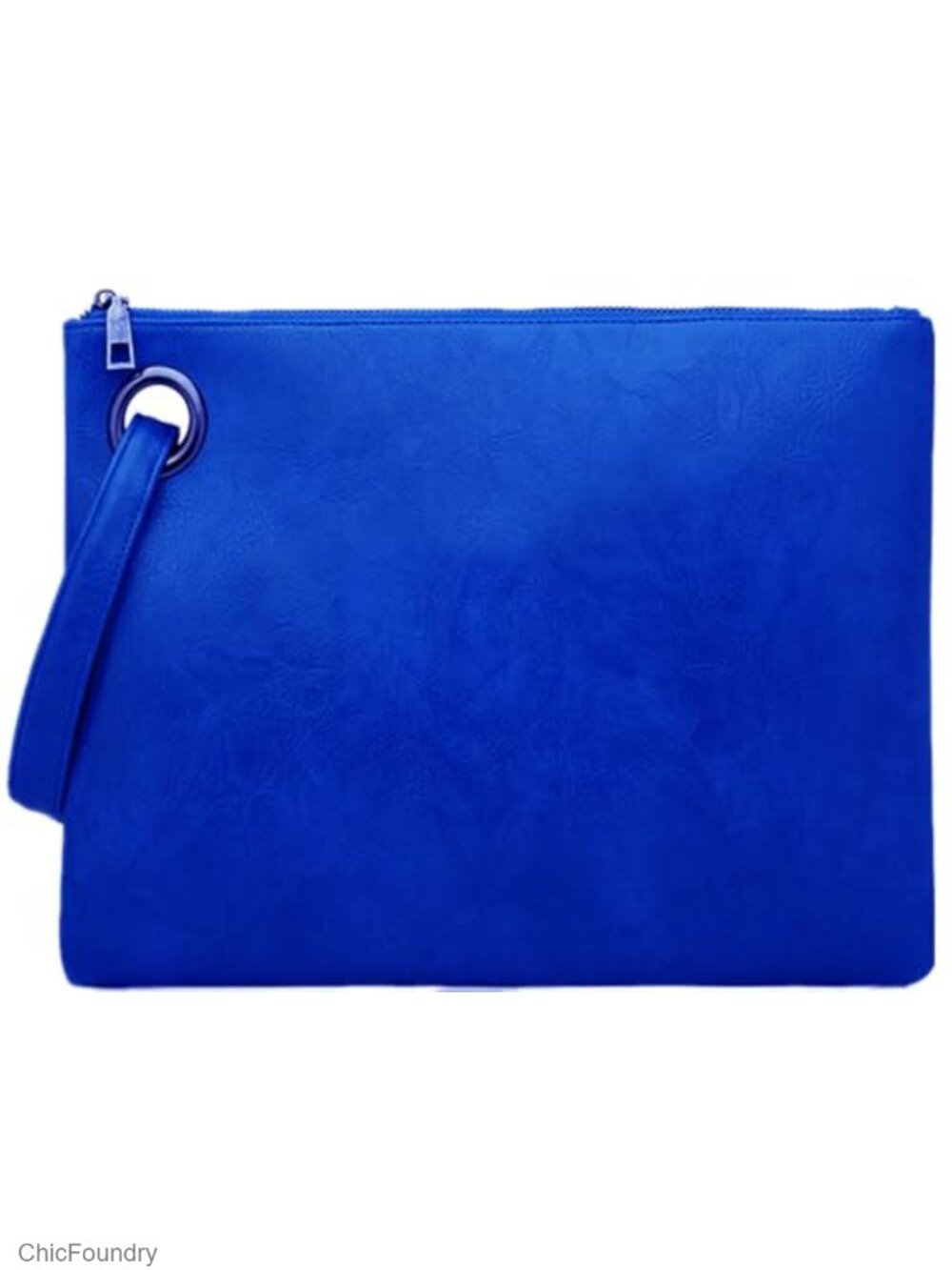 Womens PU Leather Oversize Envelope Clutch Wristlet Evening Bag Wedding